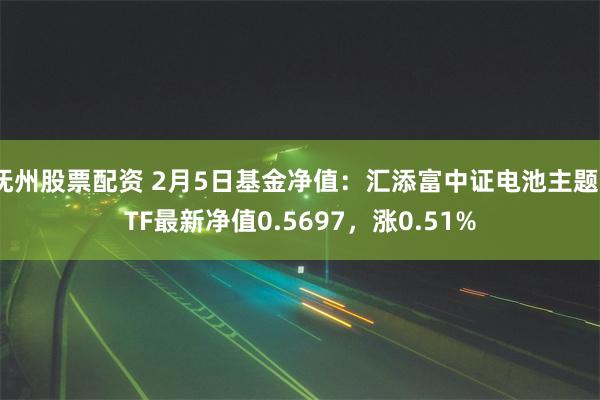 抚州股票配资 2月5日基金净值：汇添富中证电池主题ETF最新净值0.5697，涨0.51%