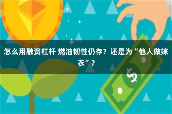 怎么用融资杠杆 燃油韧性仍存？还是为“他人做嫁衣”？